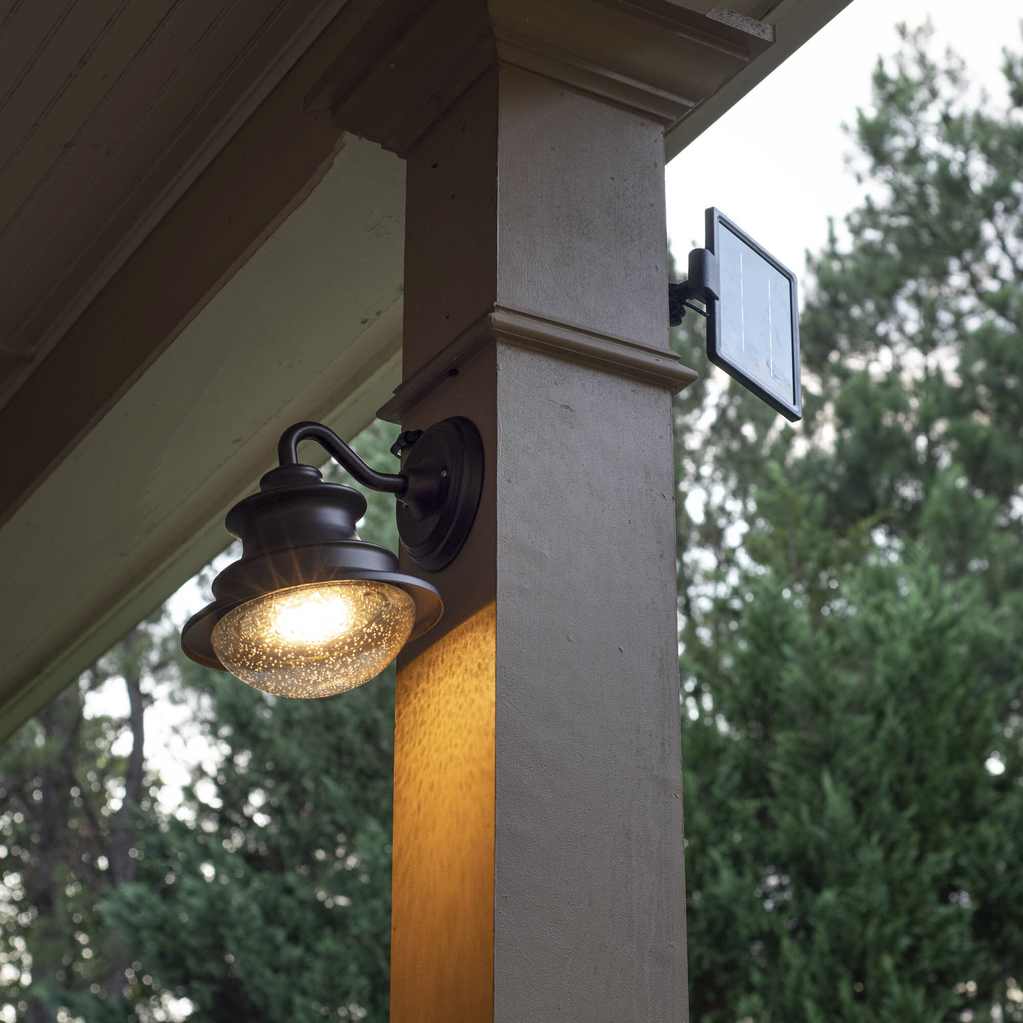 Infinity LED 9.44 inch Black Outdoor Wall Sconce, Solar