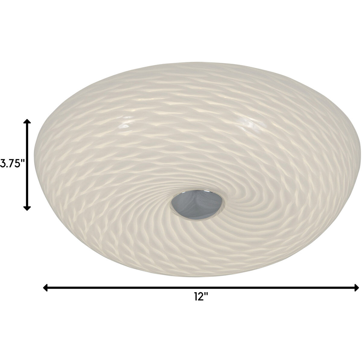 Swirled 2 Light 12 inch Chrome Flush Mount Ceiling Light