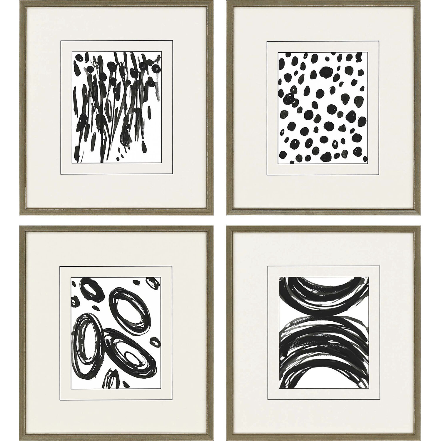 Geometrics Black and White and Neutral Framed Art