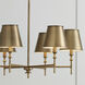 Whitney 6 Light 34 inch Aged Brass Chandelier Ceiling Light