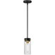 Pinn 1 Light 5 inch Black/Satin Brass Mini Pendant Ceiling Light
