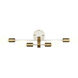 Sabine 4 Light 24 inch Textured White and Brushed Gold Vanity Light Wall Light