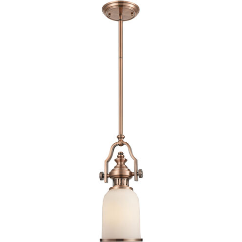 Chadwick 1 Light 6 inch Antique Copper with White Mini Pendant Ceiling Light in Incandescent