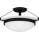 Elderwood 2 Light 15 inch Matte Black Semi-Flush Mount Ceiling Light