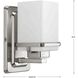 Metric 1 Light 5 inch Brushed Nickel Bath Vanity Wall Light, Design Series