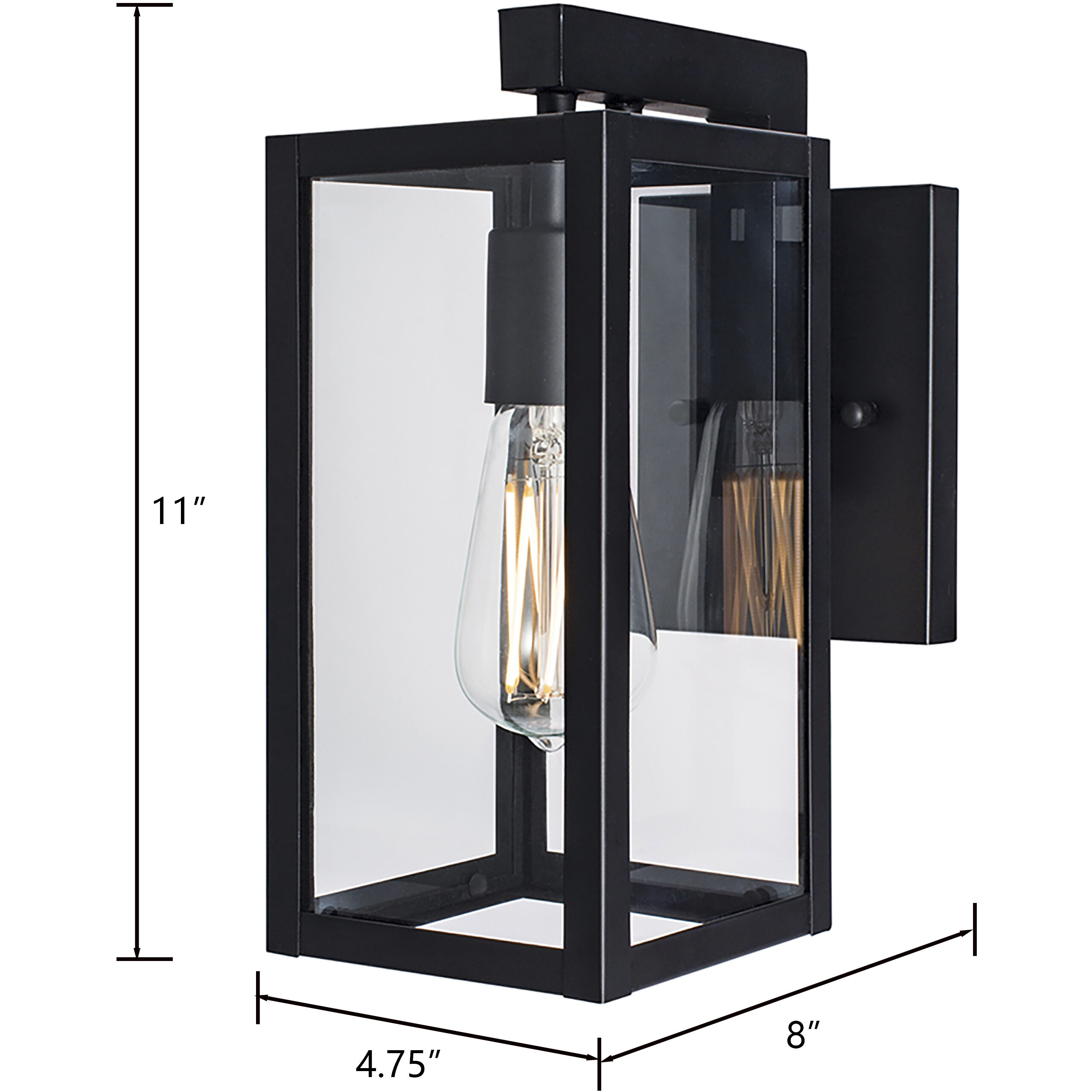 Capture 1 Light 11 inch Matte Black Outdoor Wall Sconce