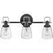 Easton 3 Light 24 inch Black with Chrome Vanity Light Wall Light in Black/Chrome