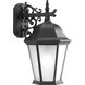 Welbourne 1 Light 18 inch Black Outdoor Wall Lantern in Etched, Fluorescent