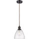 Ballston Dome 1 Light 8 inch Oil Rubbed Bronze Mini Pendant Ceiling Light in Seedy Glass