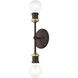 Lansdale 2 Light 5 inch Bronze with Antique Brass Accents Vanity Sconce Wall Light