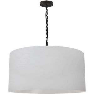 Braxton 1 Light 26 inch Black Pendant Ceiling Light in White, Large