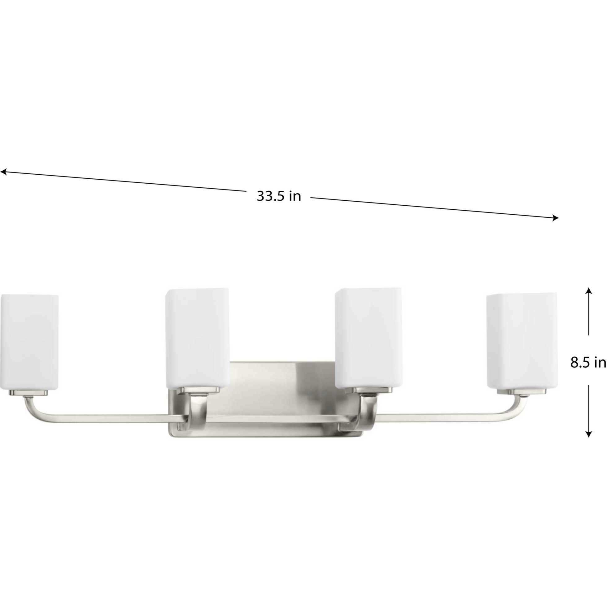 Cowan 4 Light 34 inch Brushed Nickel Bath Vanity Wall Light