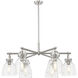 Newton Bell 6 Light 26 inch Satin Nickel Chandelier Ceiling Light in Clear Glass