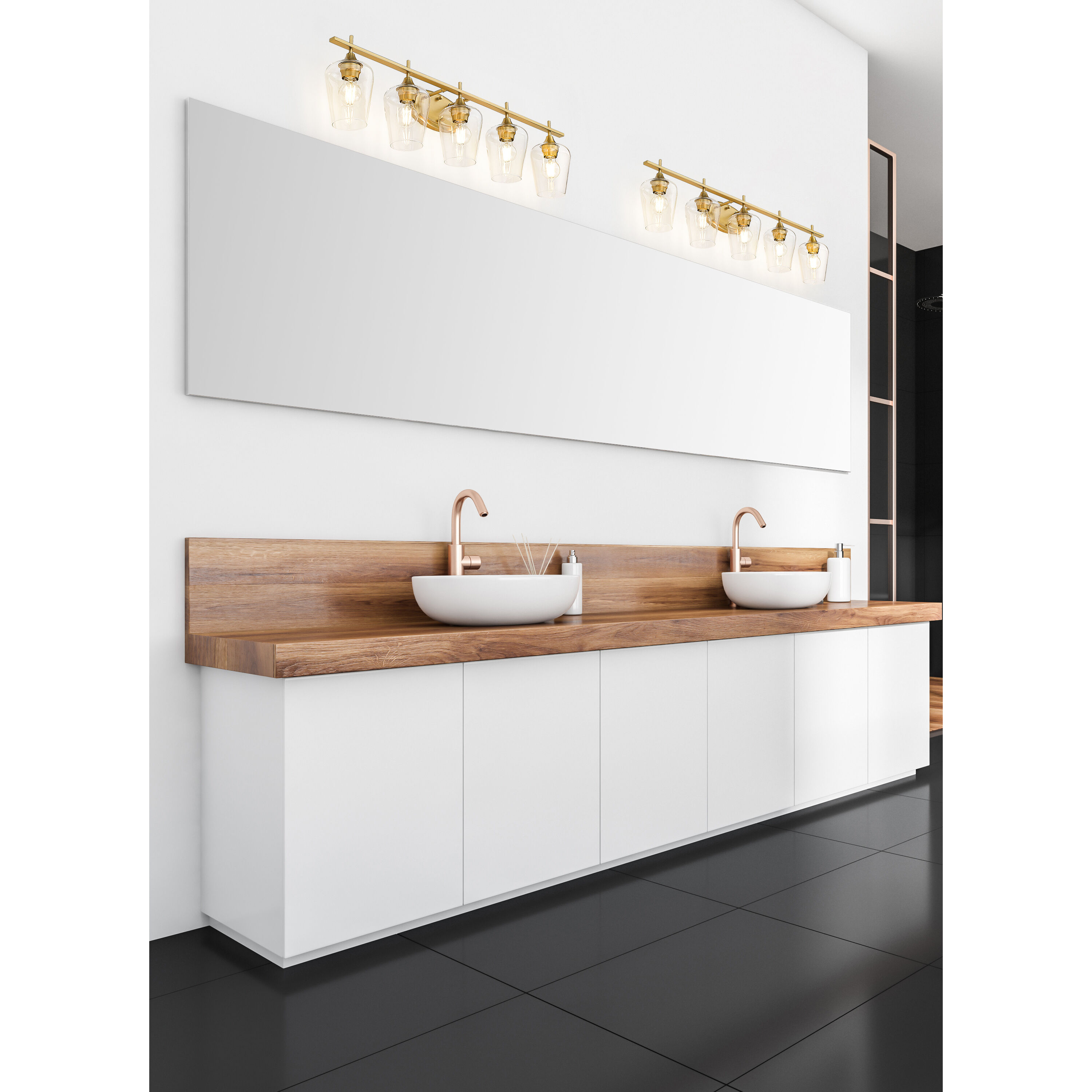 Joliet Vanity Wall Light in Burnished Brass