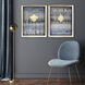 Rainy Fog Blue and Gray and Metallic Framed Art