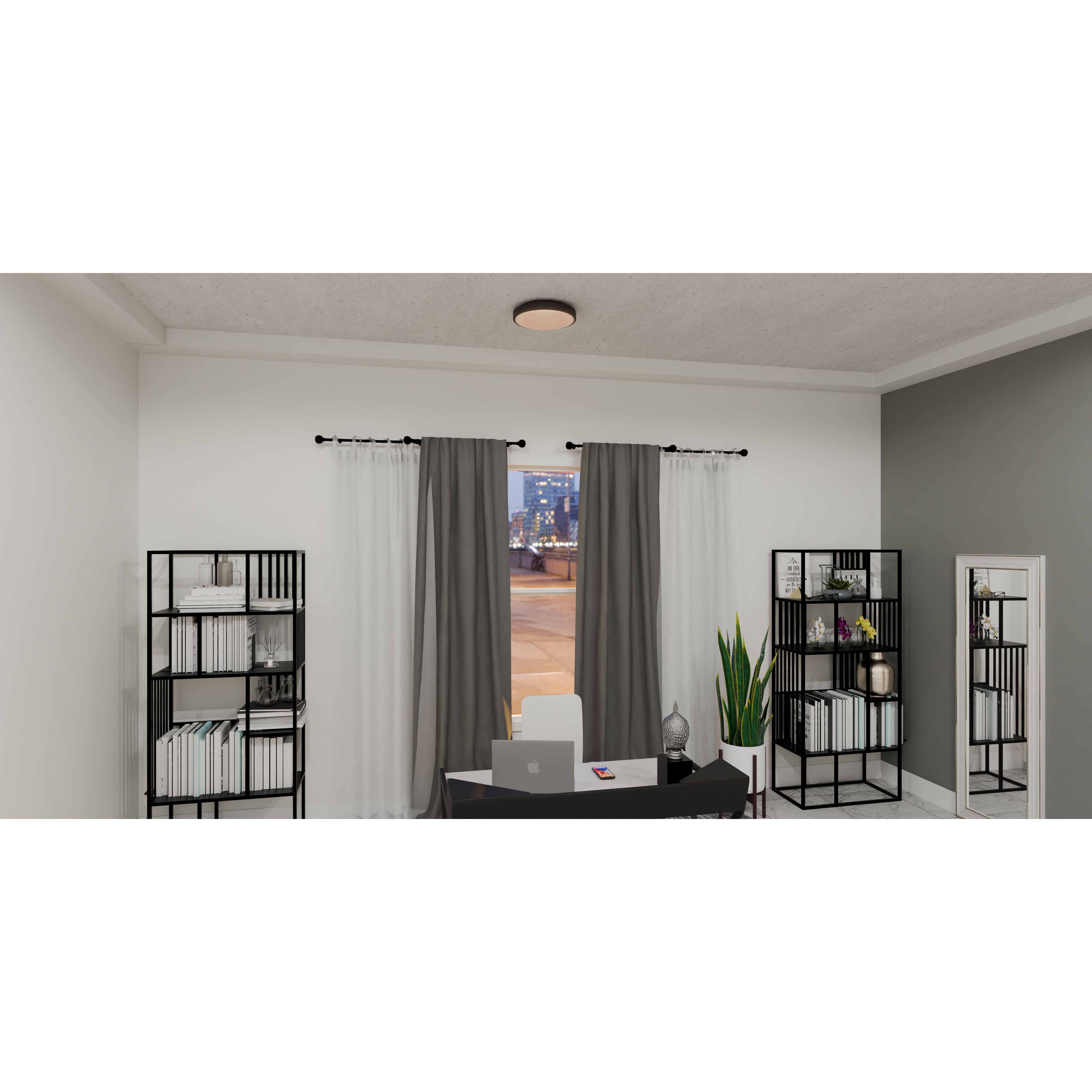 Stanton 13 inch Matte Black Flush Mount Ceiling Light