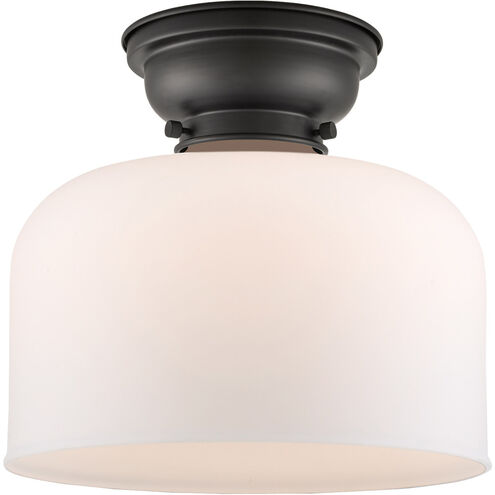 Aditi X-Large Bell 1 Light 12 inch Matte Black Flush Mount Ceiling Light in Matte White Glass, Aditi