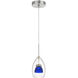 Double Glass LED 4 inch Frosted Blue Mini Pendant Ceiling Light