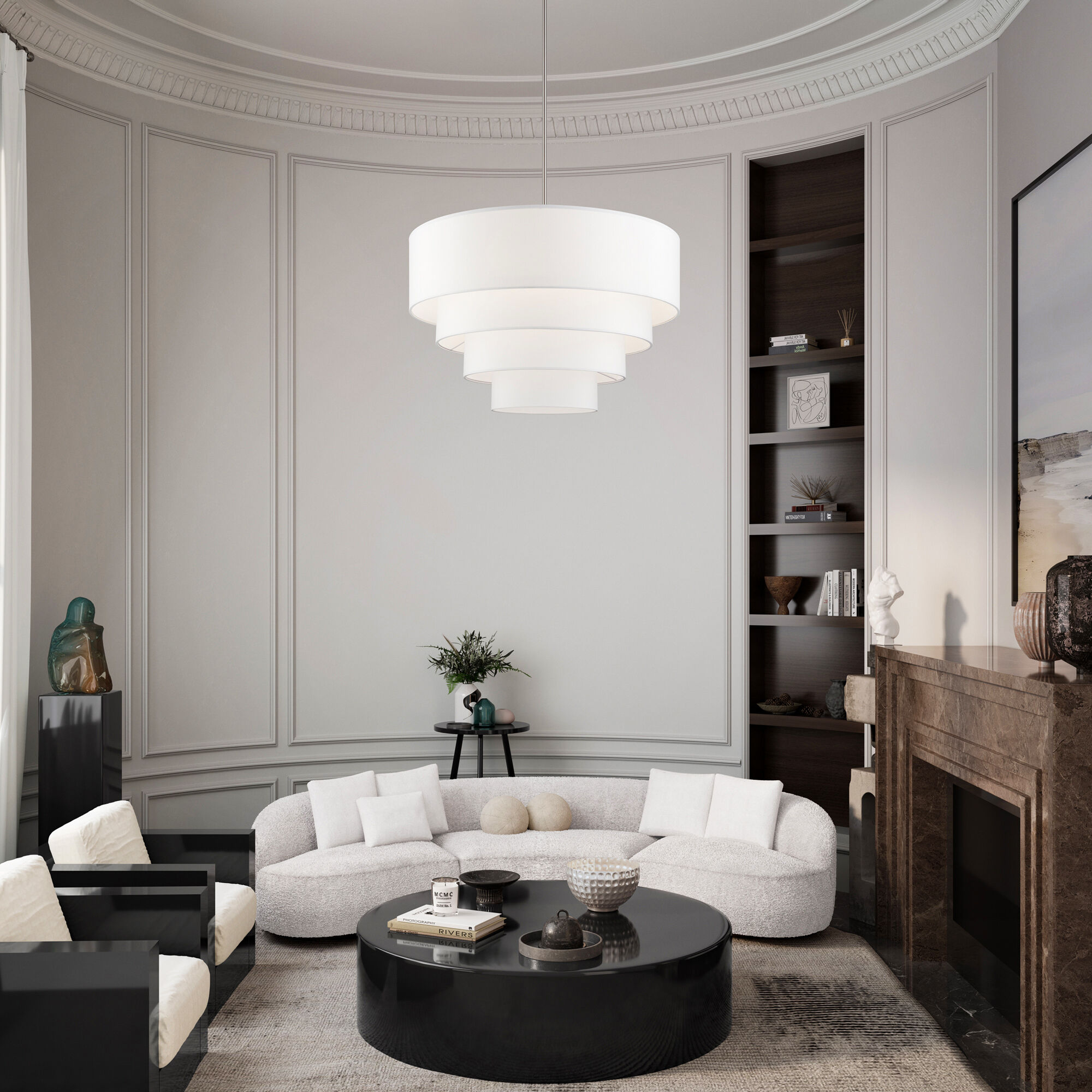 Manorwood 8 Light 35 inch Brushed Nickel Pendant Chandelier Ceiling Light