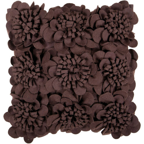 Felt Garden 22 inch Dark Brown Pillow Kit