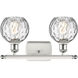 Ballston Athens Water Glass 2 Light 16 inch White and Polished Chrome Bath Vanity Light Wall Light