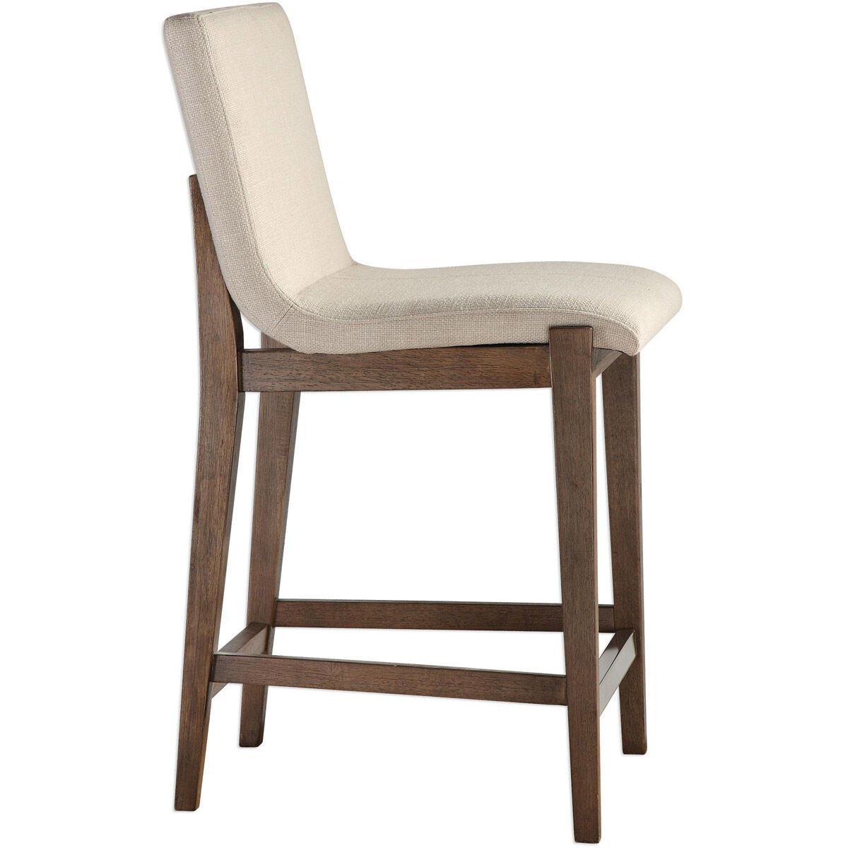 Klemens 38.5 inch Neutral Linen Fabric with Light Walnut Counter Stool