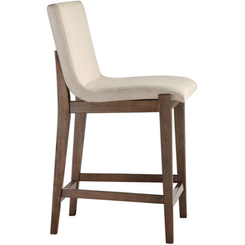 Klemens 39 inch Neutral Linen Fabric with Light Walnut Counter Stool