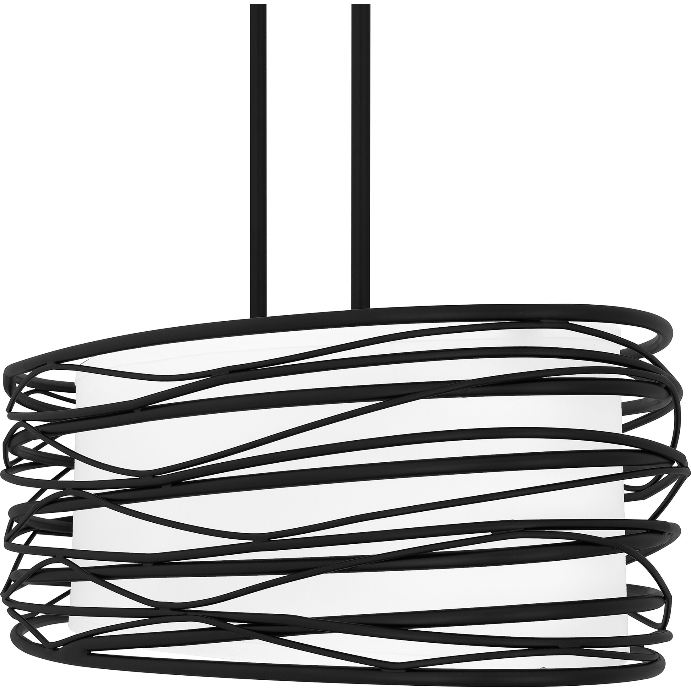 Spiral 5 Light 42 inch Mystic Black Island Light Ceiling Light, Medium