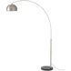 Half Dome 92 inch 14 watt Satin Nickel and Black Arc Floor Lamp Portable Light in Satin Nickel Steel