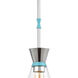 Pomfret 1 Light 6 inch Polished Chrome with Blue and Clear Mini Pendant Ceiling Light
