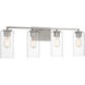 Acacia 4 Light 34 inch Brushed Nickel Bath Light Wall Light