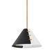 Split 1 Light 14.5 inch Aged Brass Pendant Ceiling Light