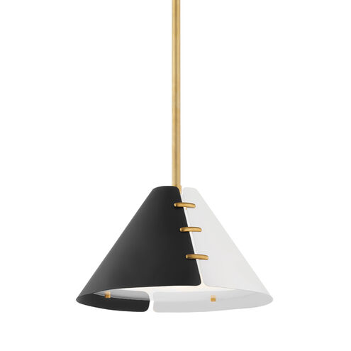 Split 1 Light 14.5 inch Aged Brass Pendant Ceiling Light