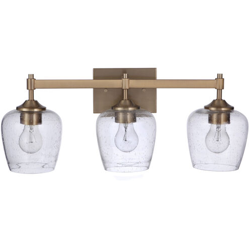 Stellen 3 Light 22 inch Satin Brass Vanity Light Wall Light
