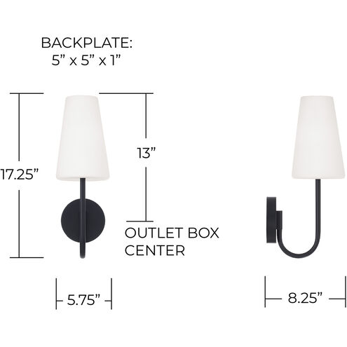 Averitt Sconce Wall Light in Matte Black