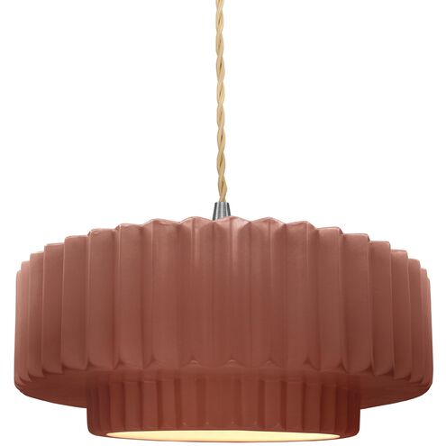 Radiance LED 14.5 inch Canyon Clay and Brushed Nickel Pendant Ceiling Light