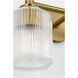 C&M by Chapman & Myers Barstow 2 Light 15 inch Burnished Brass Bath Vanity Wall Light