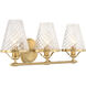 Candler 3 Light 24 inch Warm Brass Bathroom Vanity Light Wall Light