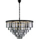 Sydney 33 Light 44 inch Matte Black Chandelier Ceiling Light in Silver Shade, Urban Classic