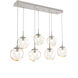 Aster LED LED Beige Silver Linear Pendant Ceiling Light in 3000K LED, Metallic Beige Silver, Floret Inner - Amber Outer, Multi-Port