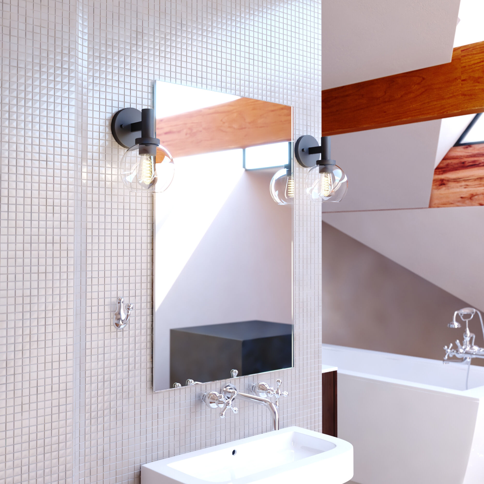 Marshall LED 7.5 inch Matte Black Bathroom Light Wall Light