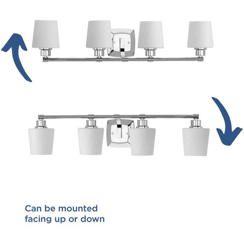 Glance 4 Light 30 inch Polished Chrome Bath Vanity Wall Light, Design Series