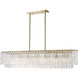 Glacier 7 Light 53.5 inch Modern Gold Linear Chandelier Ceiling Light