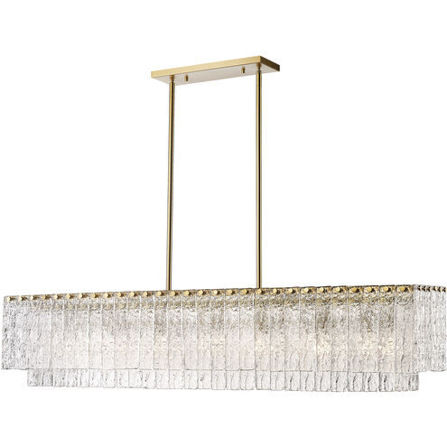 Glacier 7 Light 53.5 inch Modern Gold Linear Chandelier Ceiling Light