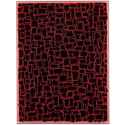 Tony Fey's Weathered Geometry, Red 48 X 36.5 inch Oils and Original Art