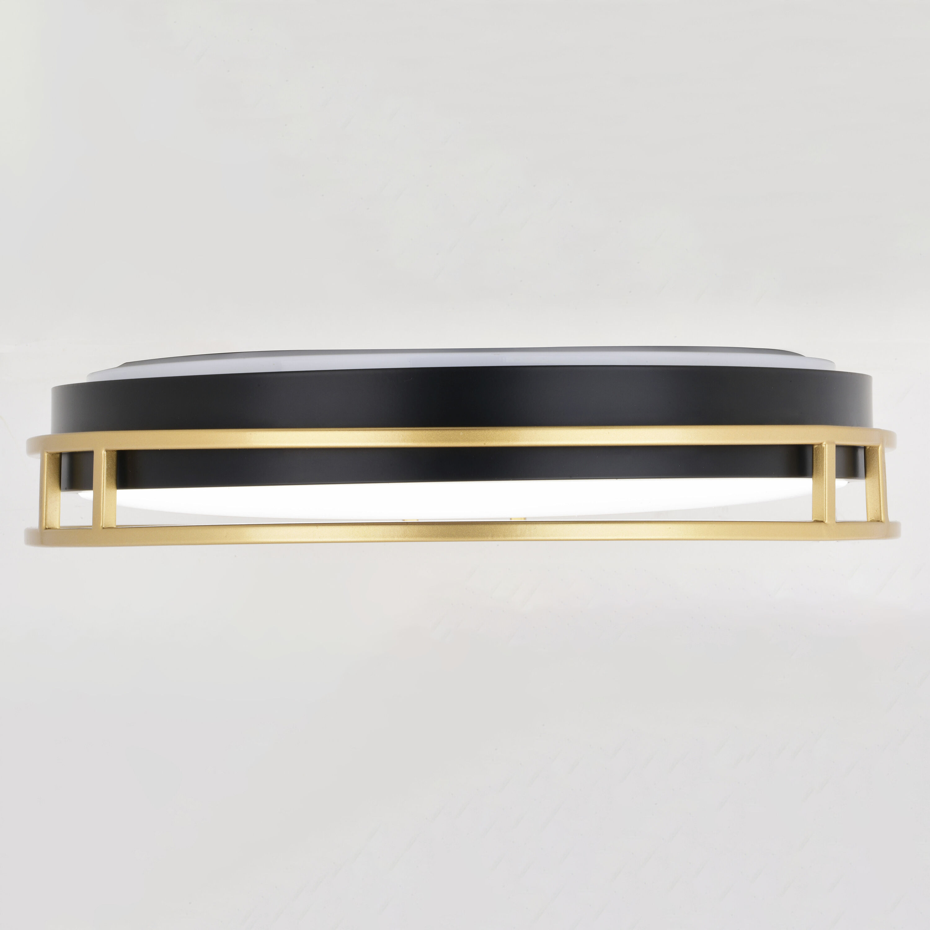 Northgate LED 16 inch Matte Black and Satin Gold Flush Mount Ceiling Light