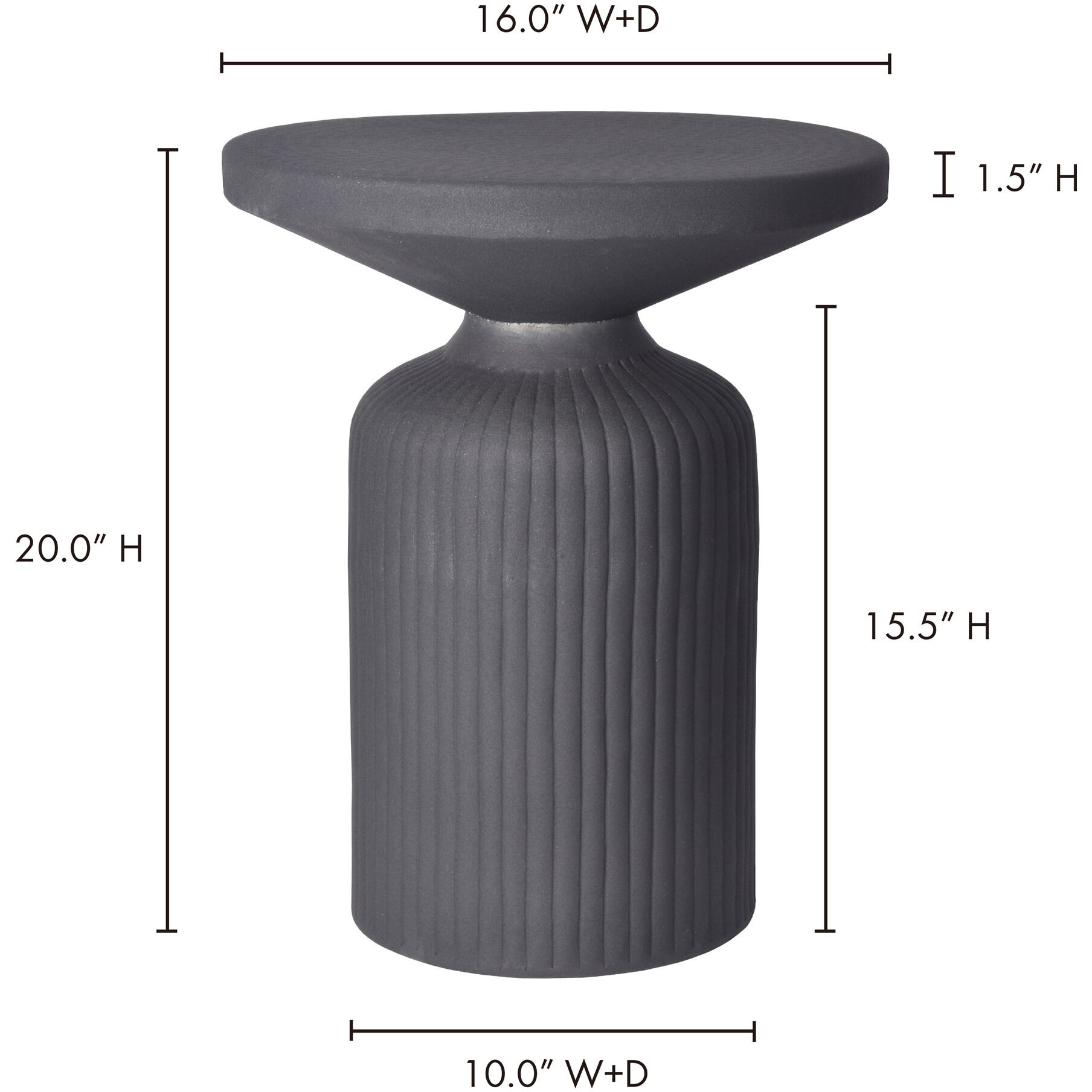 Yoli 20 X 16 inch Black Accent Table