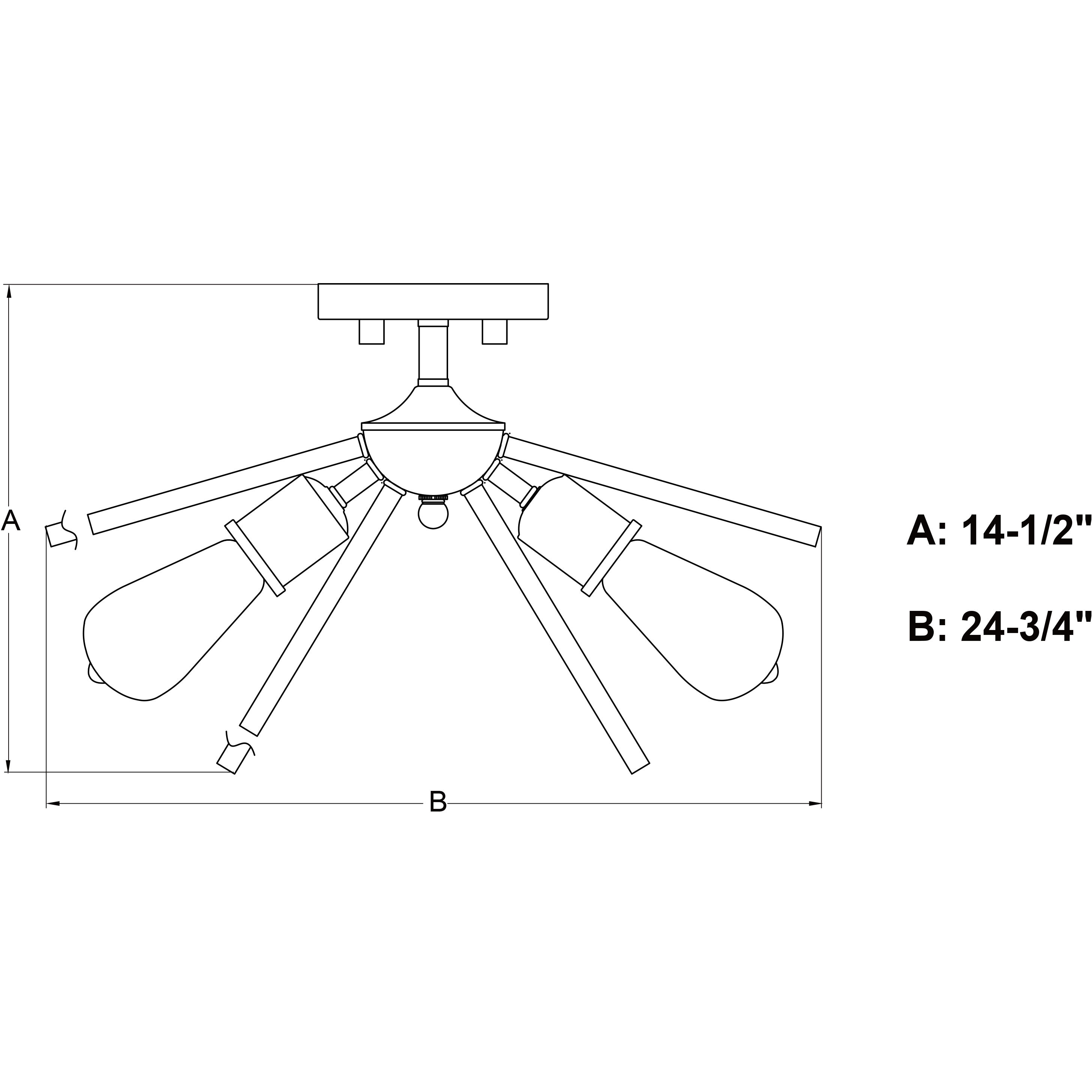 Estelle LED 24 inch Matte Black Semi-Flush Mount Ceiling Light