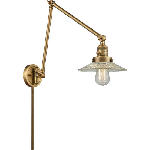 Halophane 30 inch 3.50 watt Brushed Brass Swing Arm Wall Light, Franklin Restoration