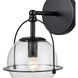 Langford 1 Light 8 inch Matte Black Vanity Light Wall Light